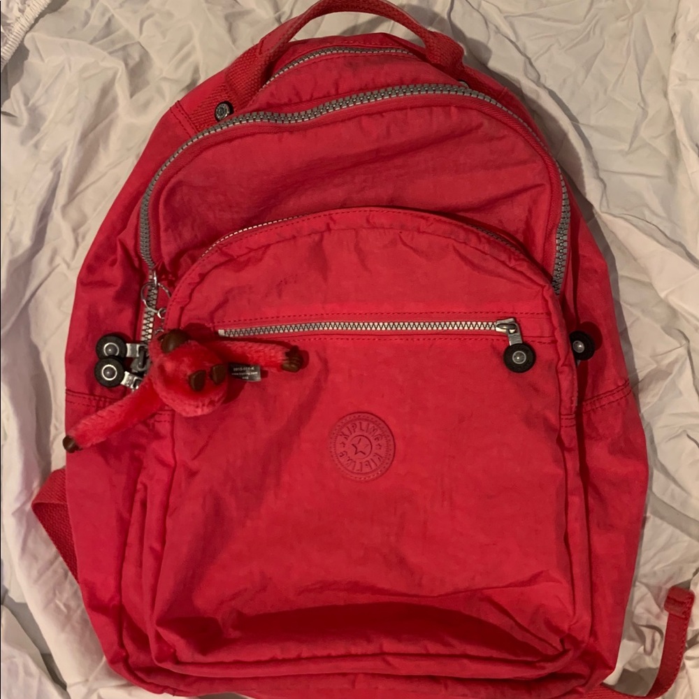 Kipling large pink backpack with laptop pocket
